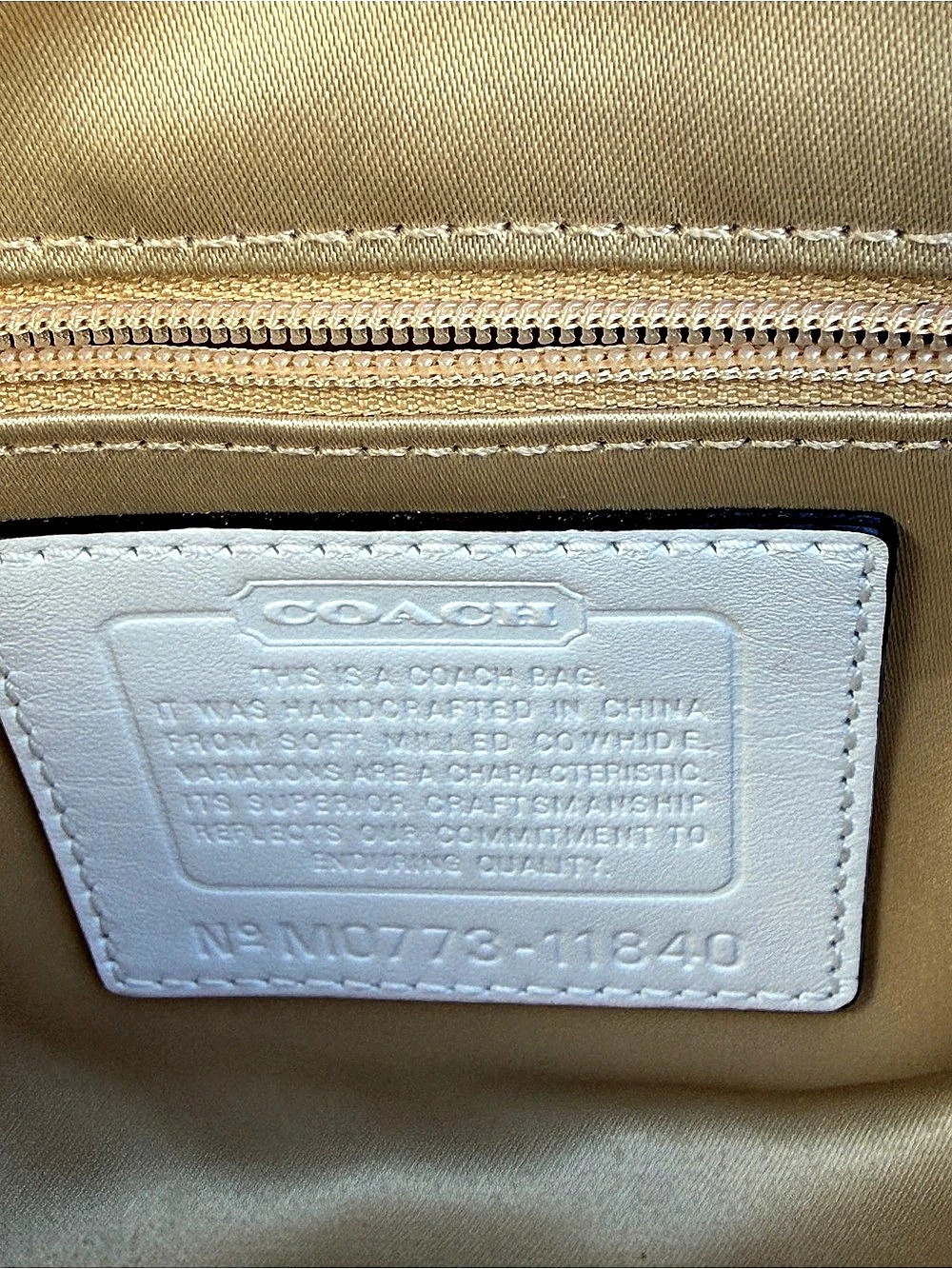Coach Legacy Small Pebbled Leather Shoulder Bag White & Brown 11840 - Picture 4 of 13